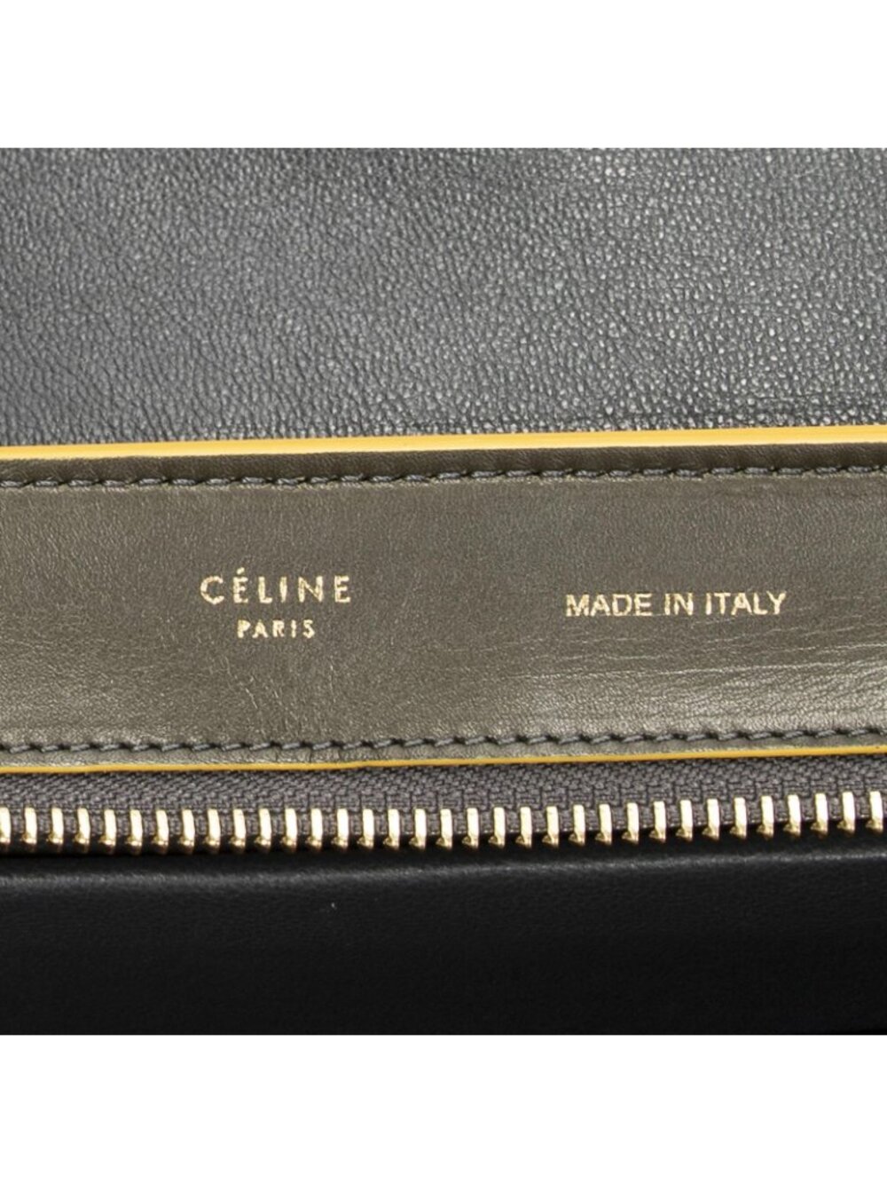 Celine Midi Amtrak Green Yellow Calfskin Leather Messenger - Picture 10 of 15